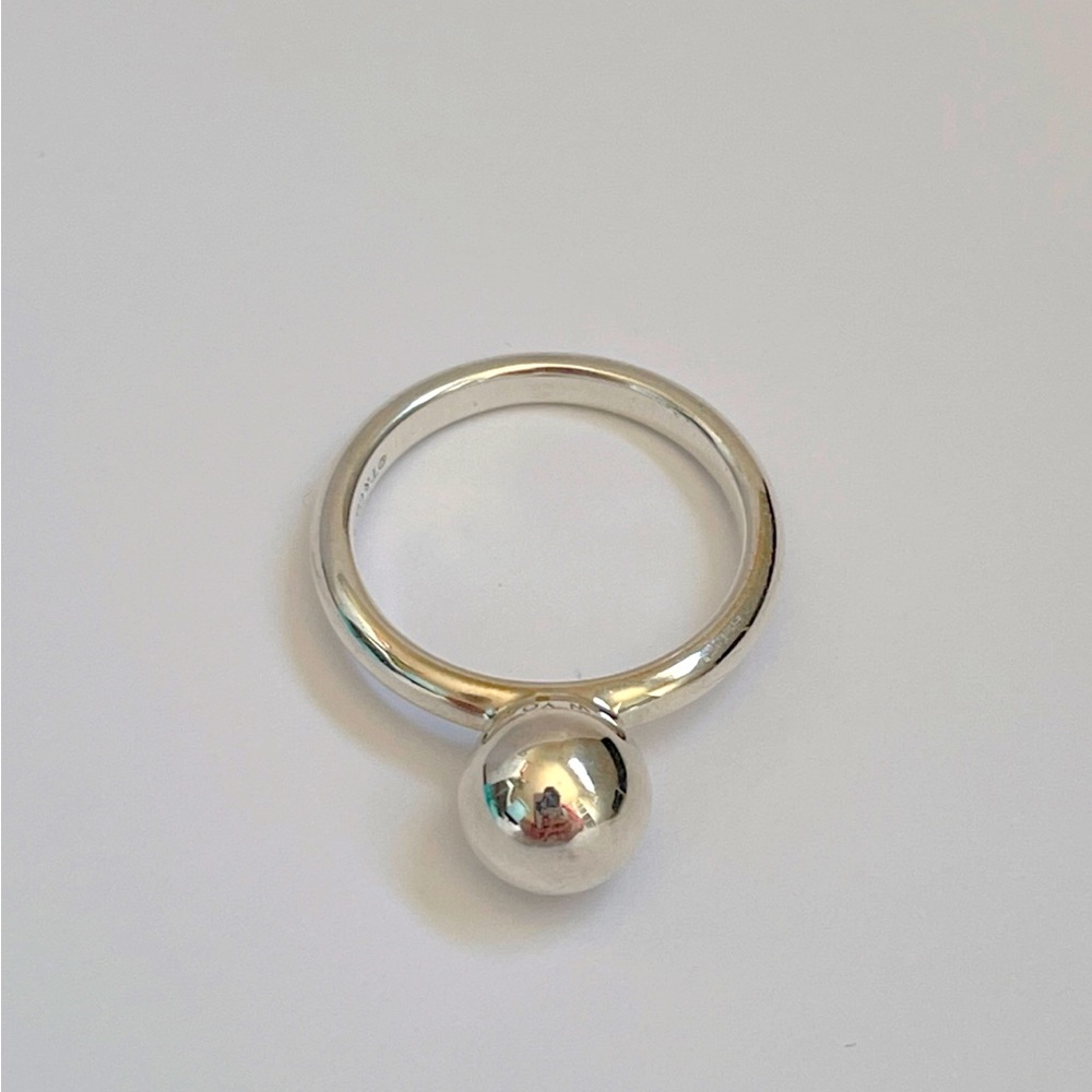 Tiffany & Co Silver 8mm Ball HardWear Ring size 6.